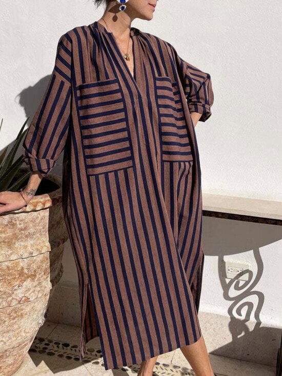 Two New York Dresses & Skirts - Two Moroccan Graphic Pocket Caftan Dress